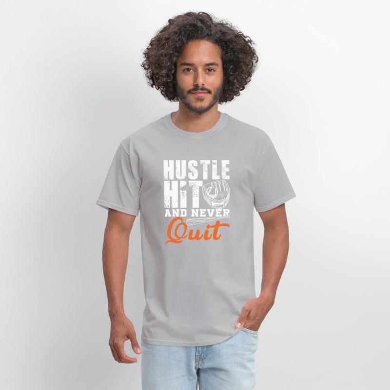 Hustle Hit and Never Quit Baseball Softball Gift