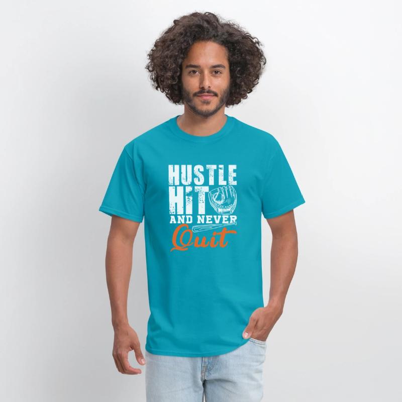 Hustle Hit and Never Quit Baseball Softball Gift