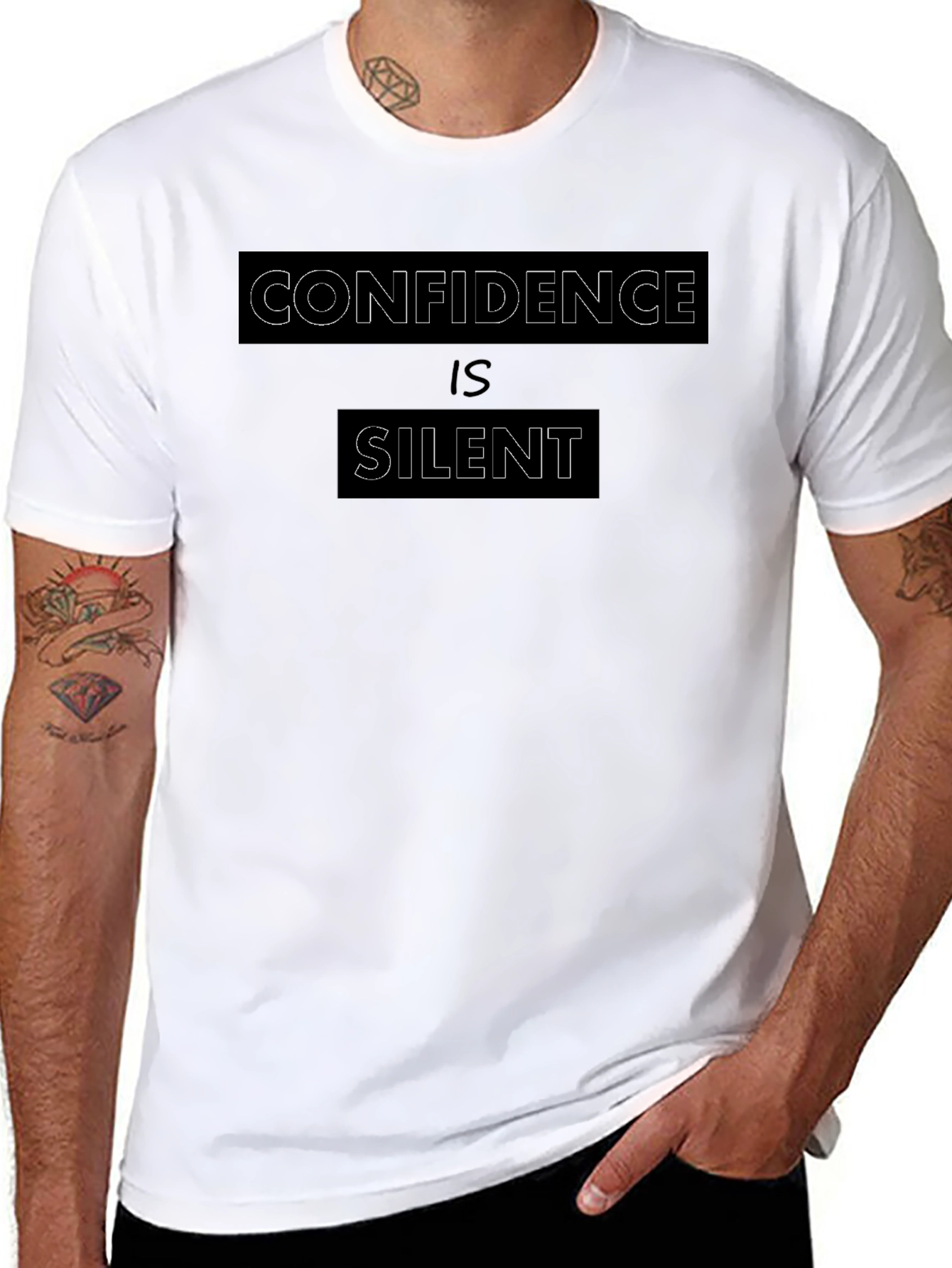 Confidence is Silent Black Tee