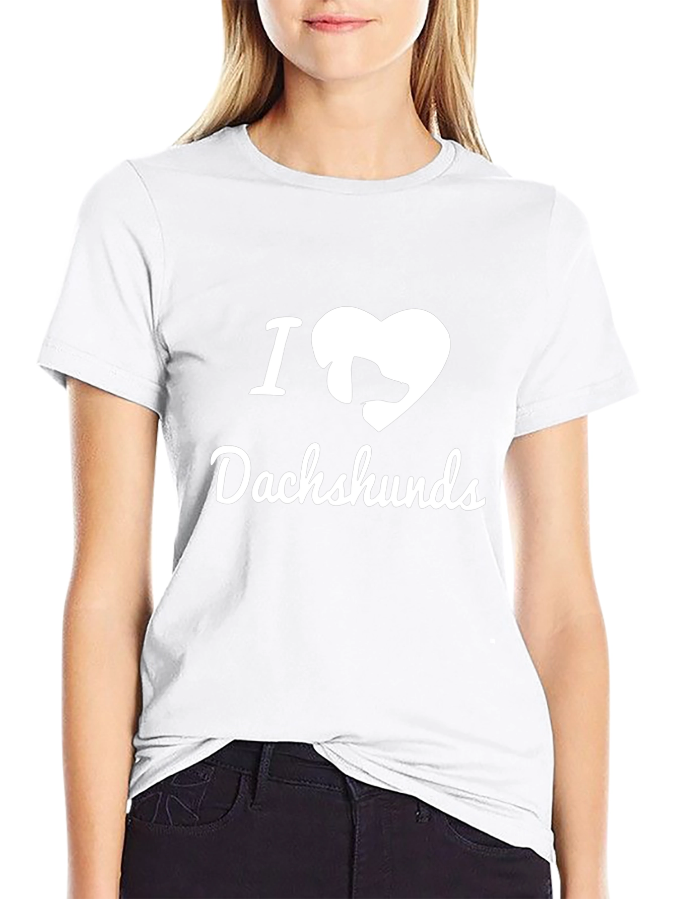 I Love Dachshunds Black T-Shirt