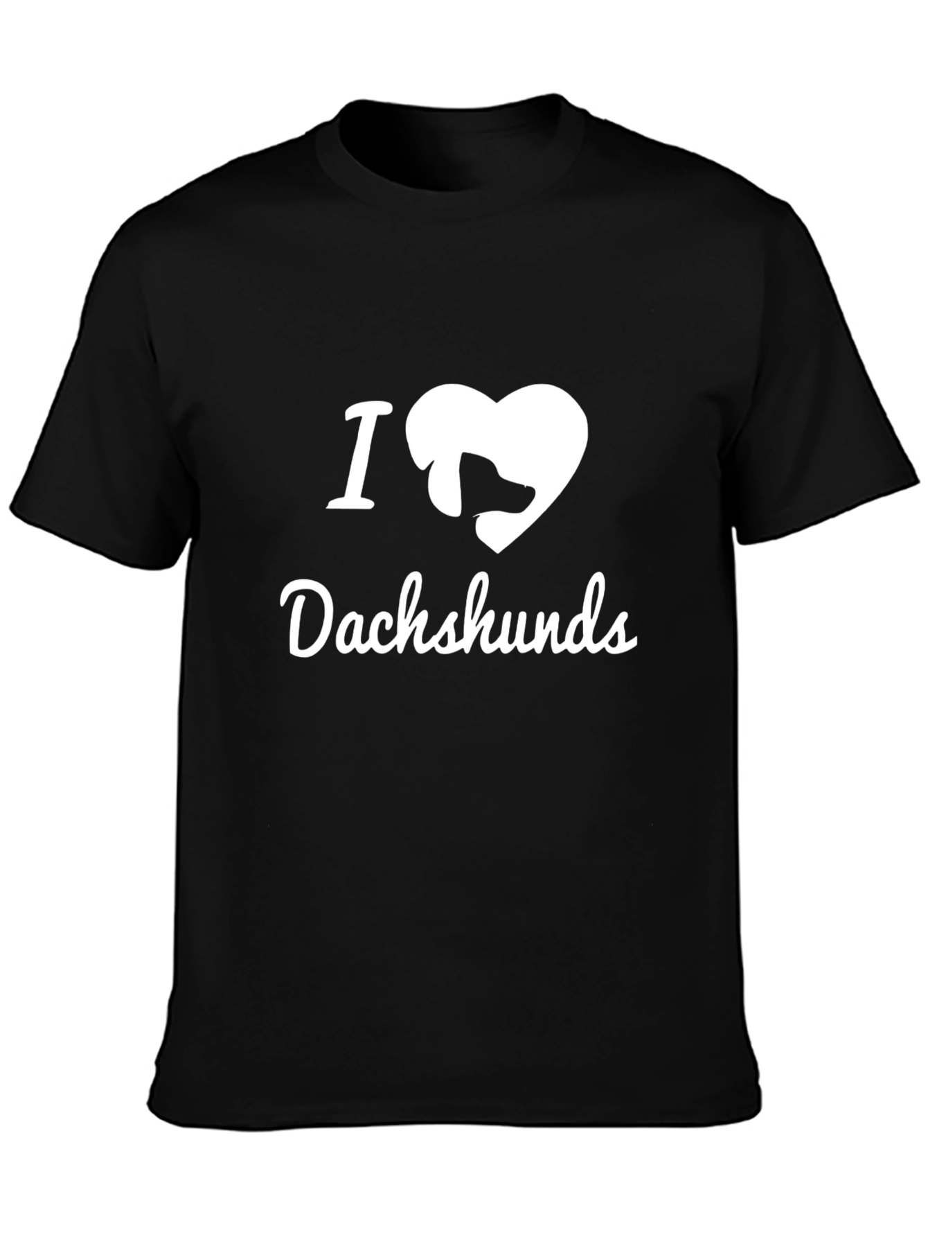 I Love Dachshunds Black T-Shirt