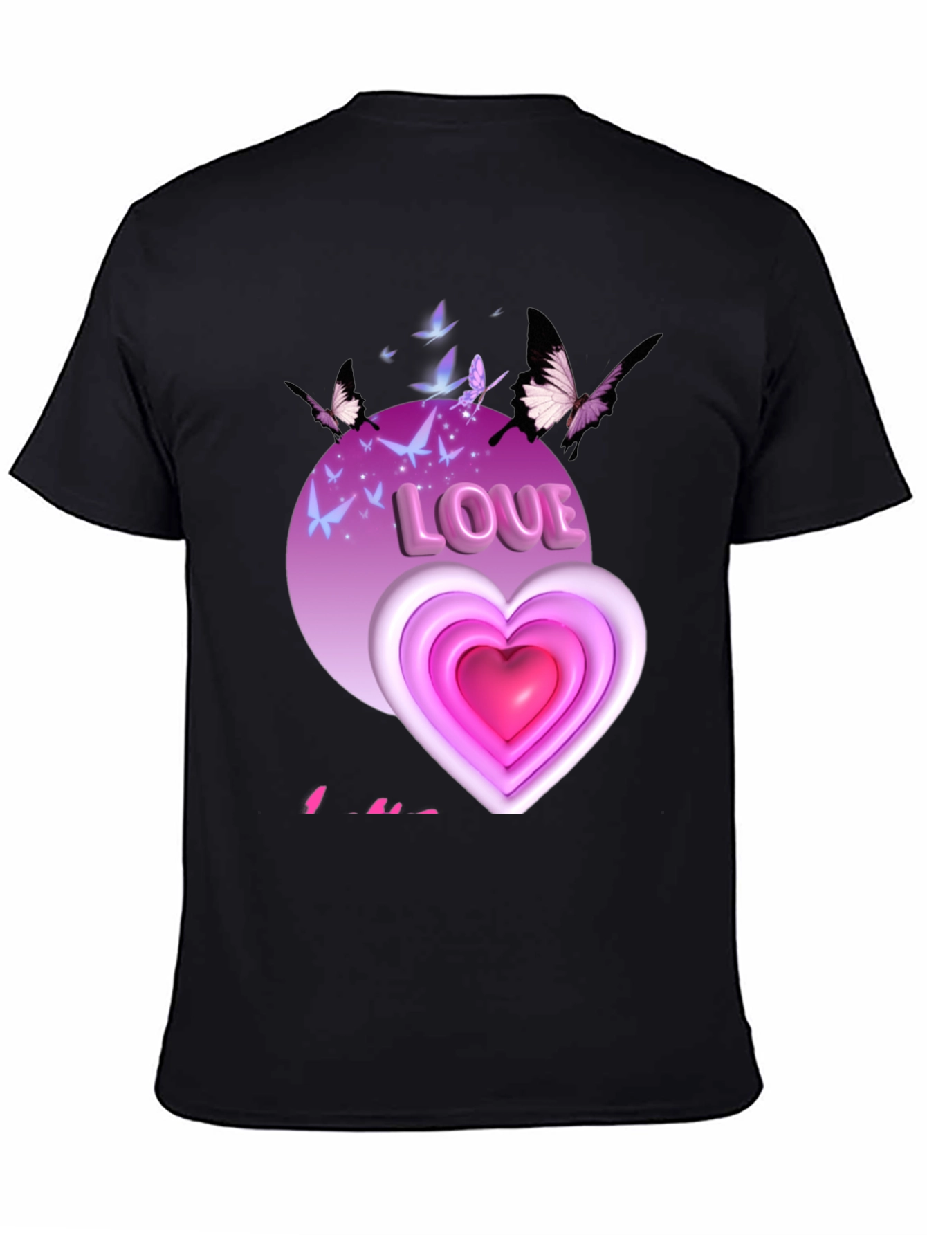 Love Heart Butterfly Graphic Tee