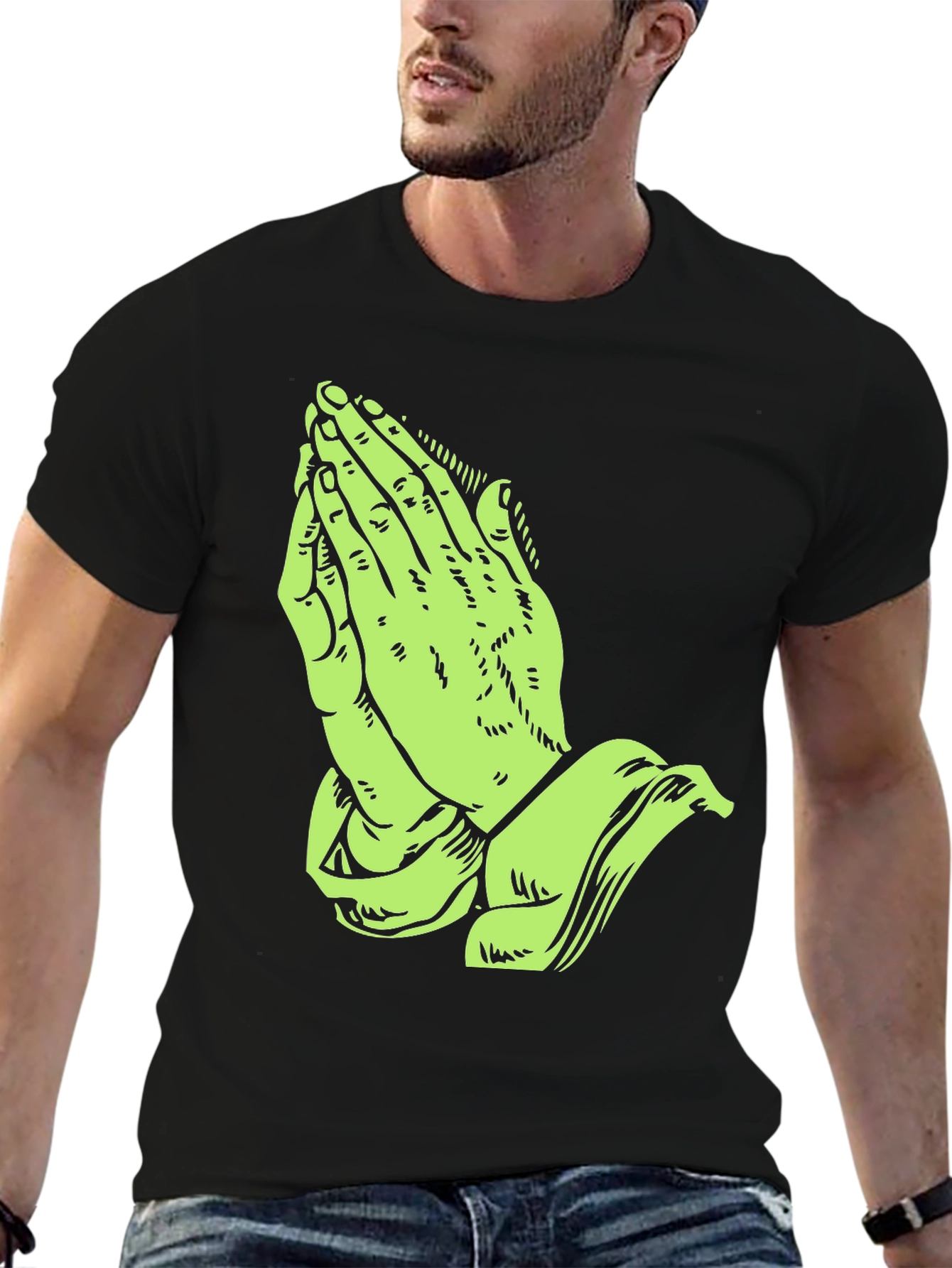 Praying Hands Graphic Print T-Shirt