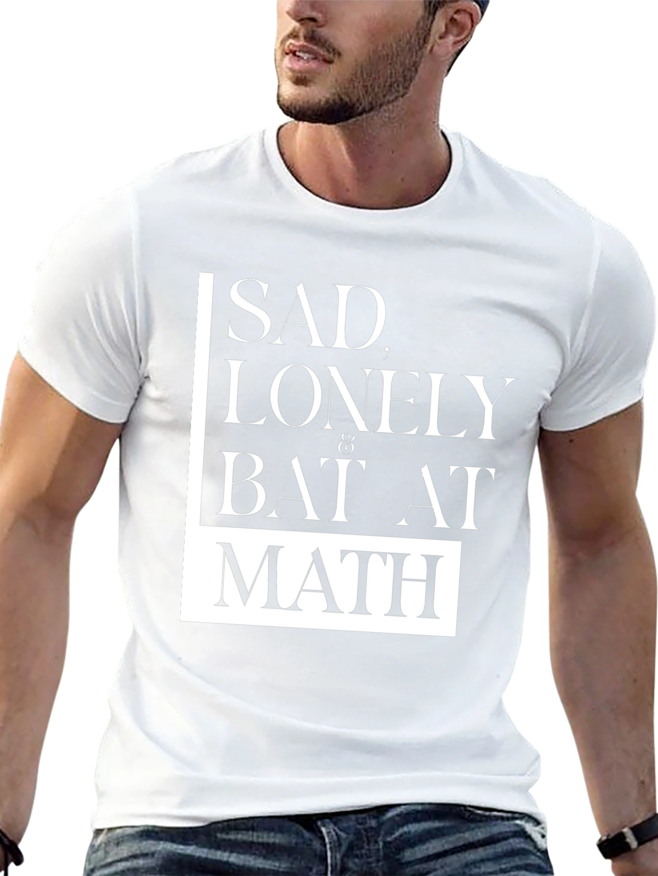 Sad Lonely & Bad at Math Black Graphic Tee