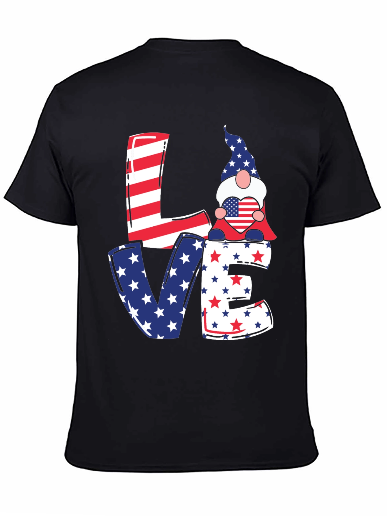 Patriotic Gnome Love T-Shirt - USA Pride Tee