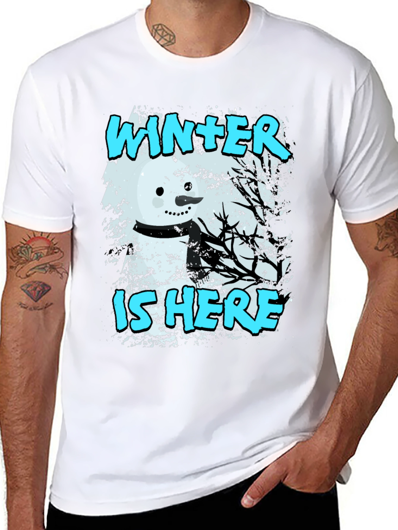 Winter is Here Snowman Graphic Tee