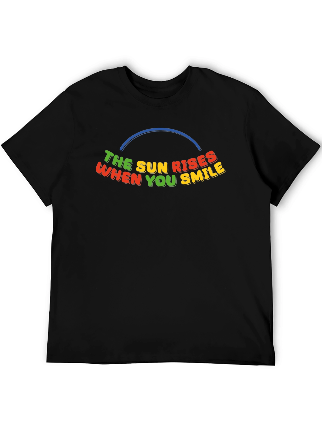 The Sun Rises When You Smile Black T-Shirt