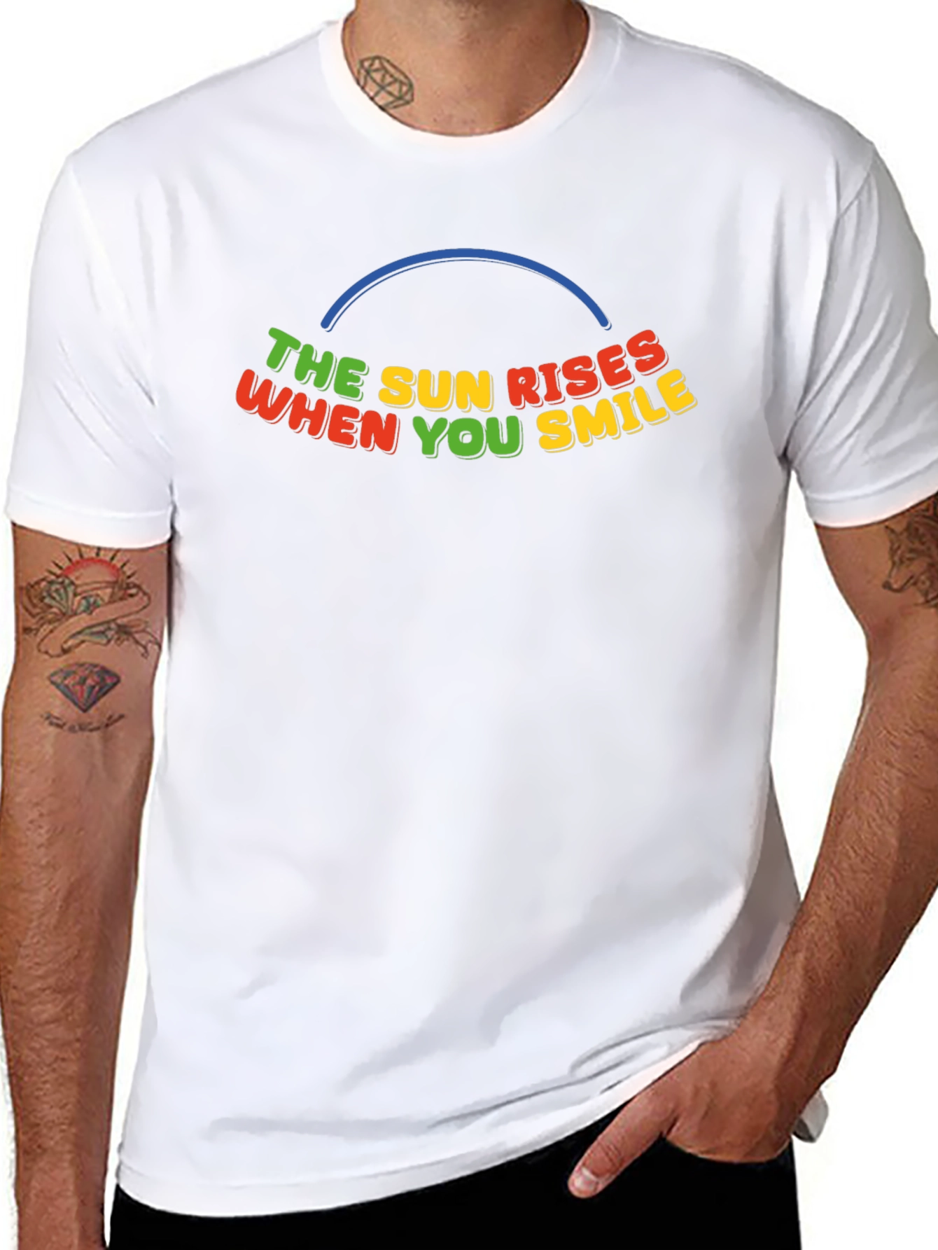 The Sun Rises When You Smile Black T-Shirt