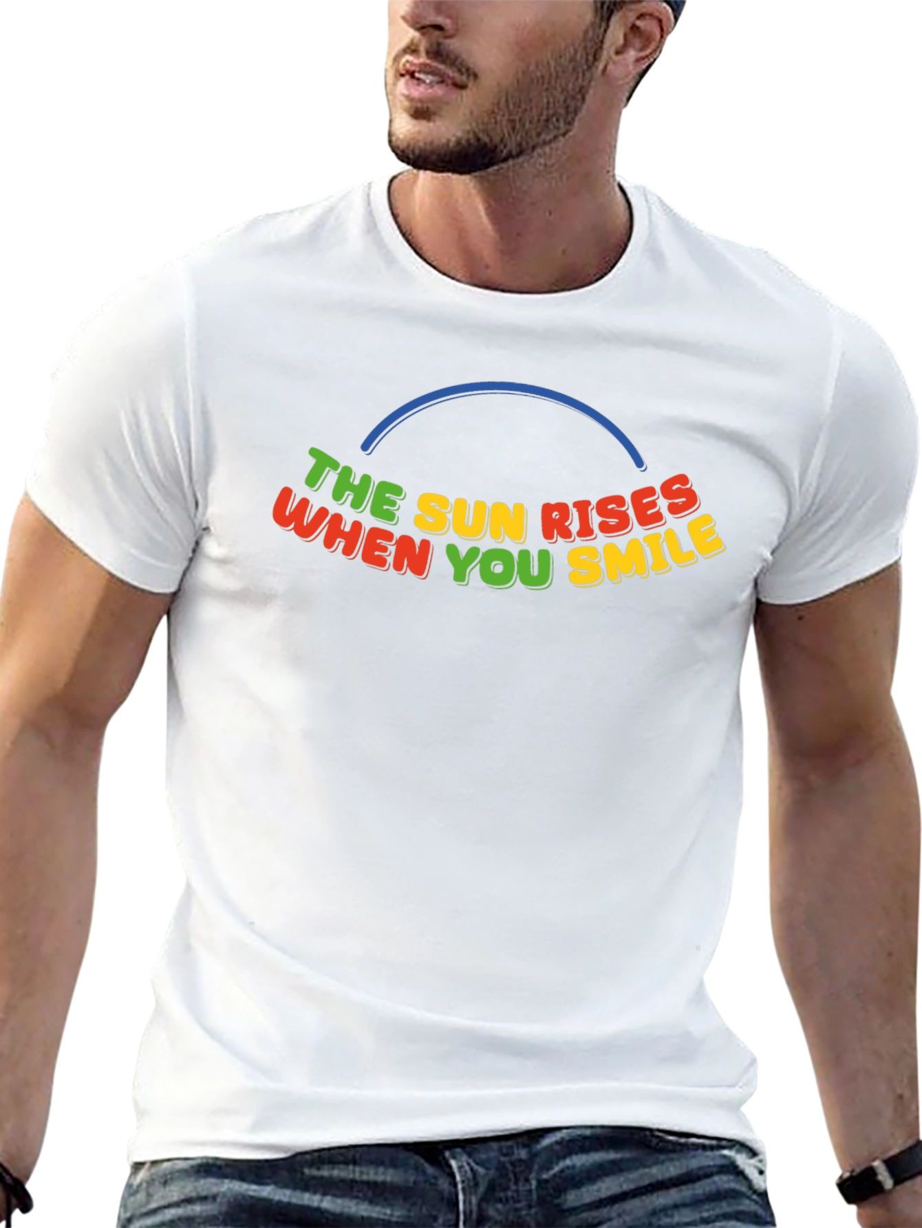 The Sun Rises When You Smile Black T-Shirt