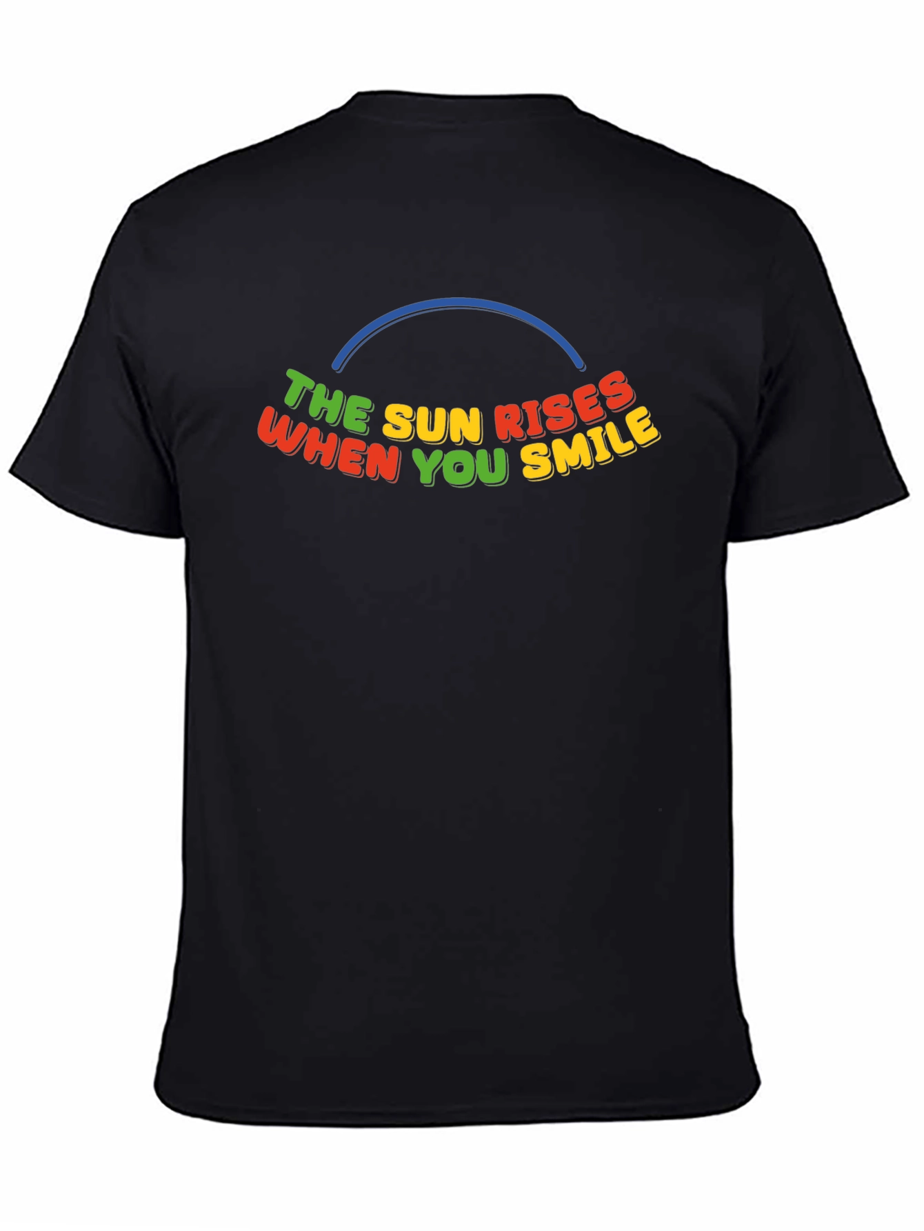 The Sun Rises When You Smile Black T-Shirt