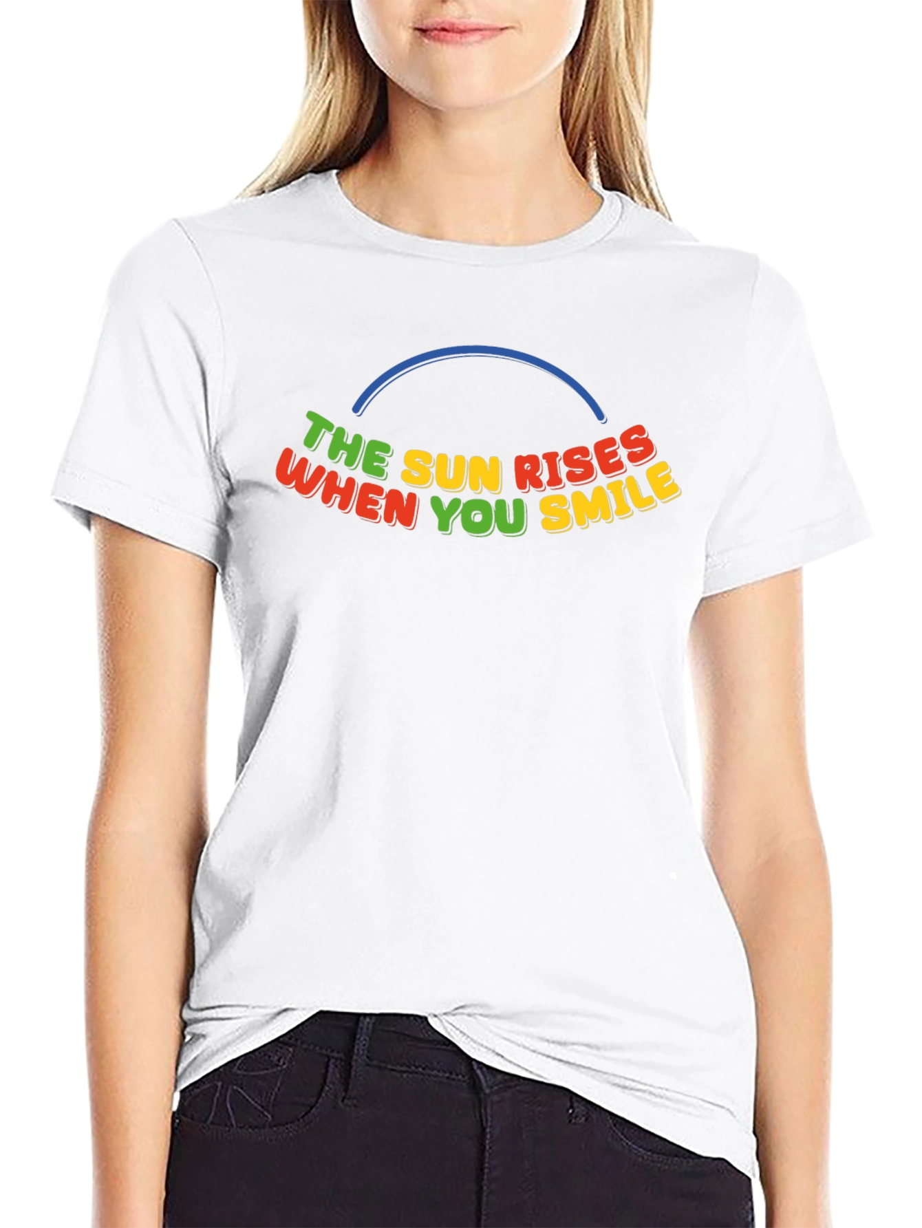 The Sun Rises When You Smile Black T-Shirt
