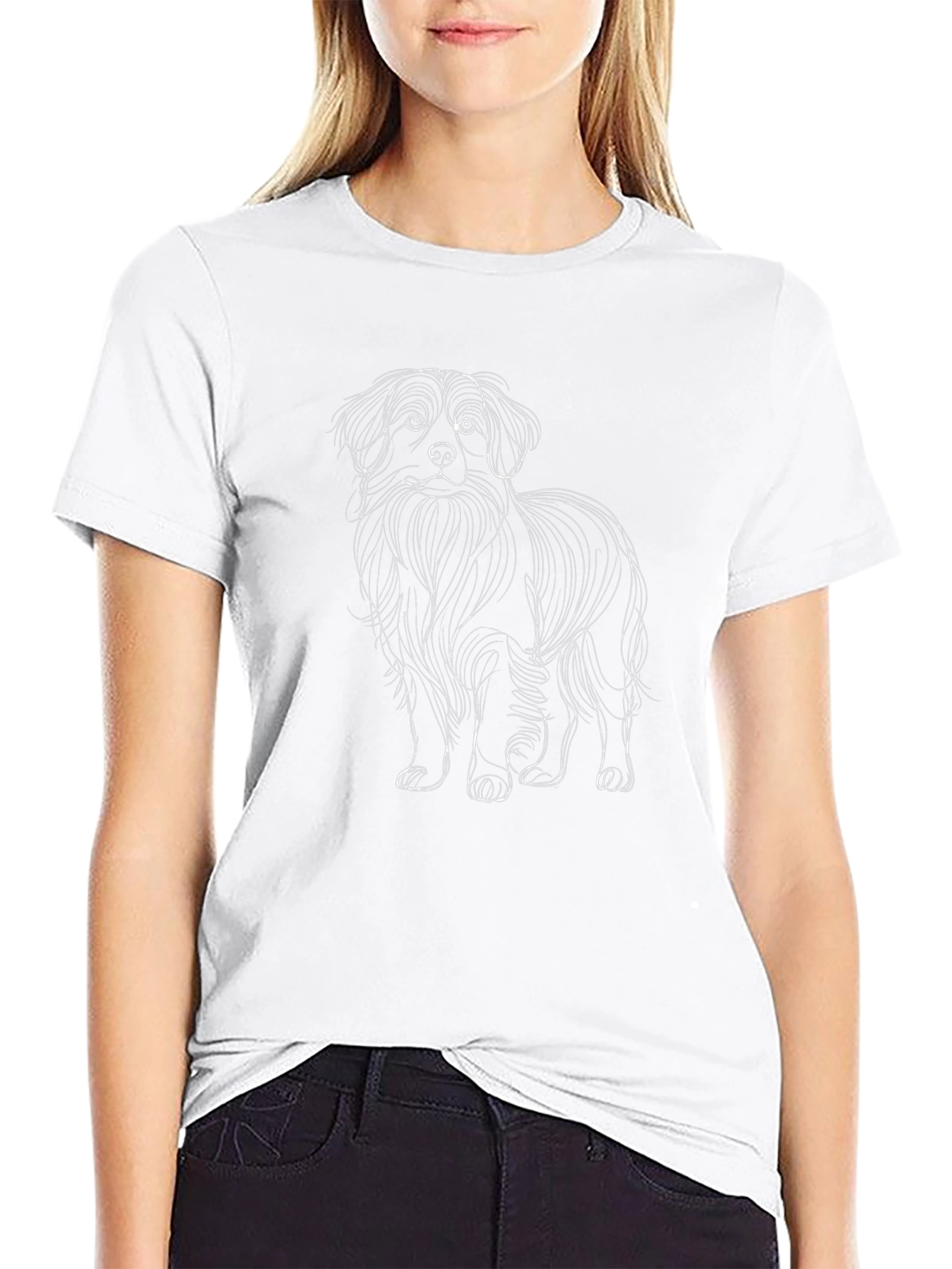 Dog Sketch Black T-Shirt