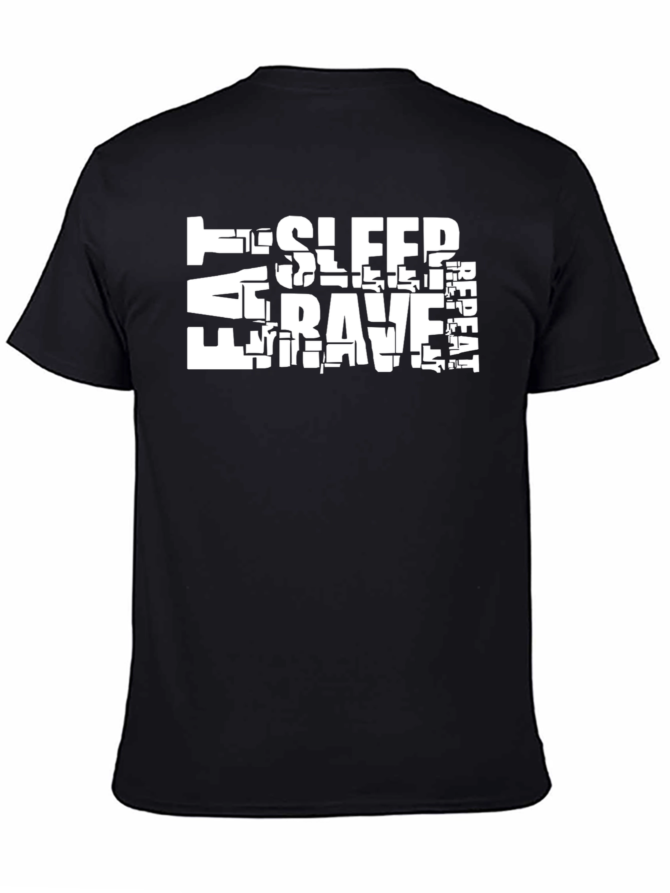 Eat Sleep Rave Repeat Graphic Tee - Black