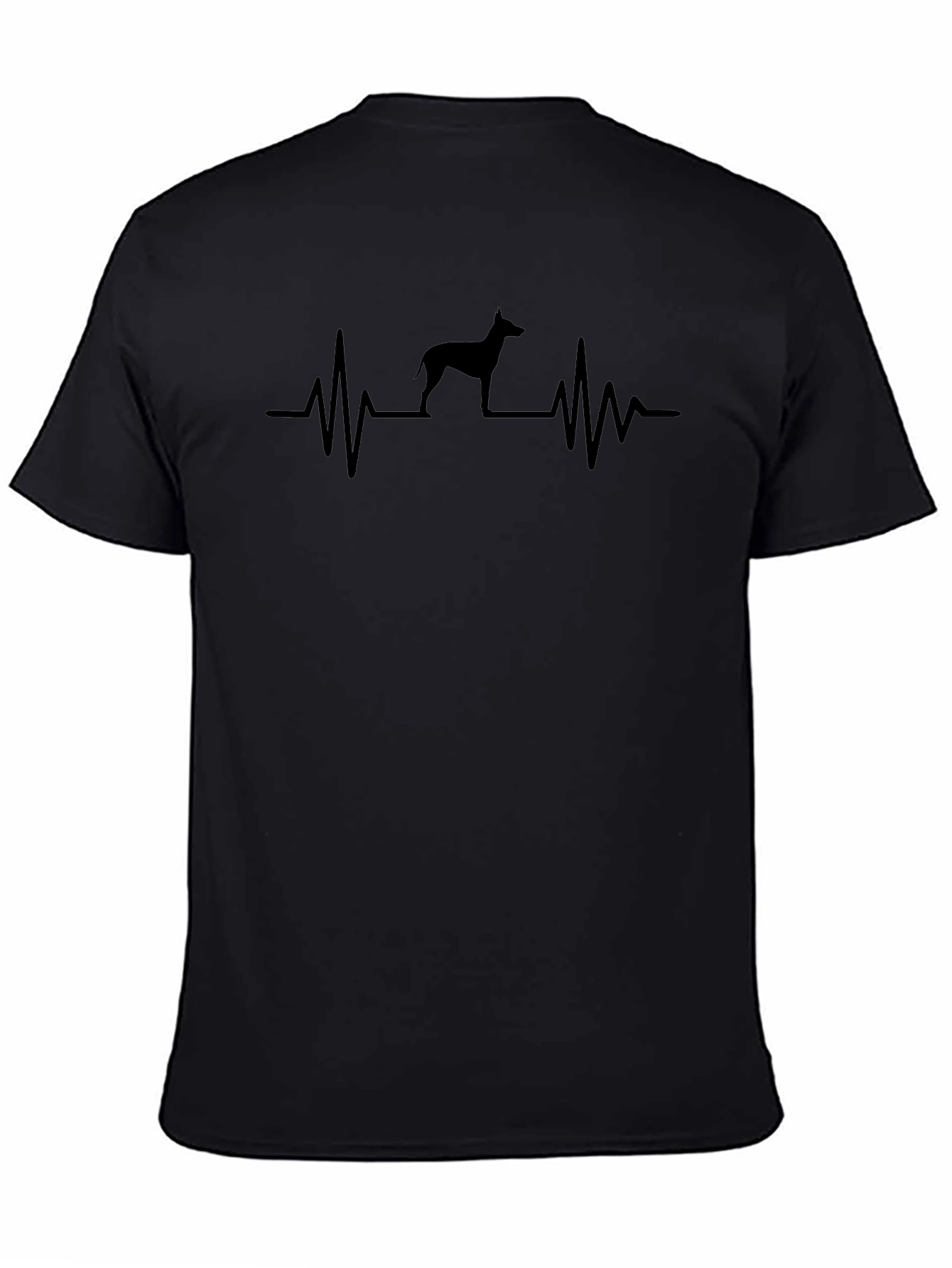 Dog Heartbeat Graphic Tee - Casual Black T-Shirt