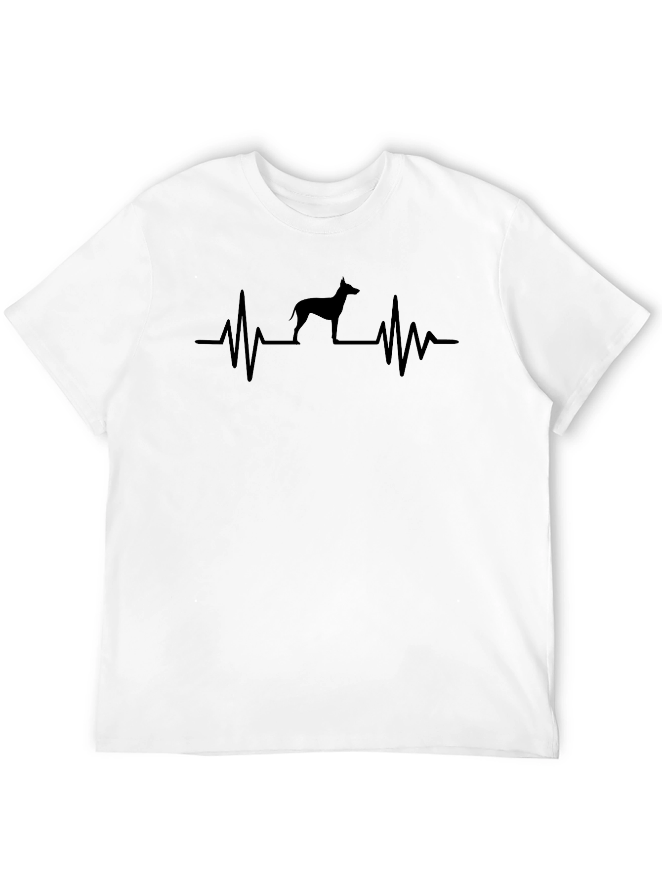 Dog Heartbeat Graphic Tee - Casual Black T-Shirt