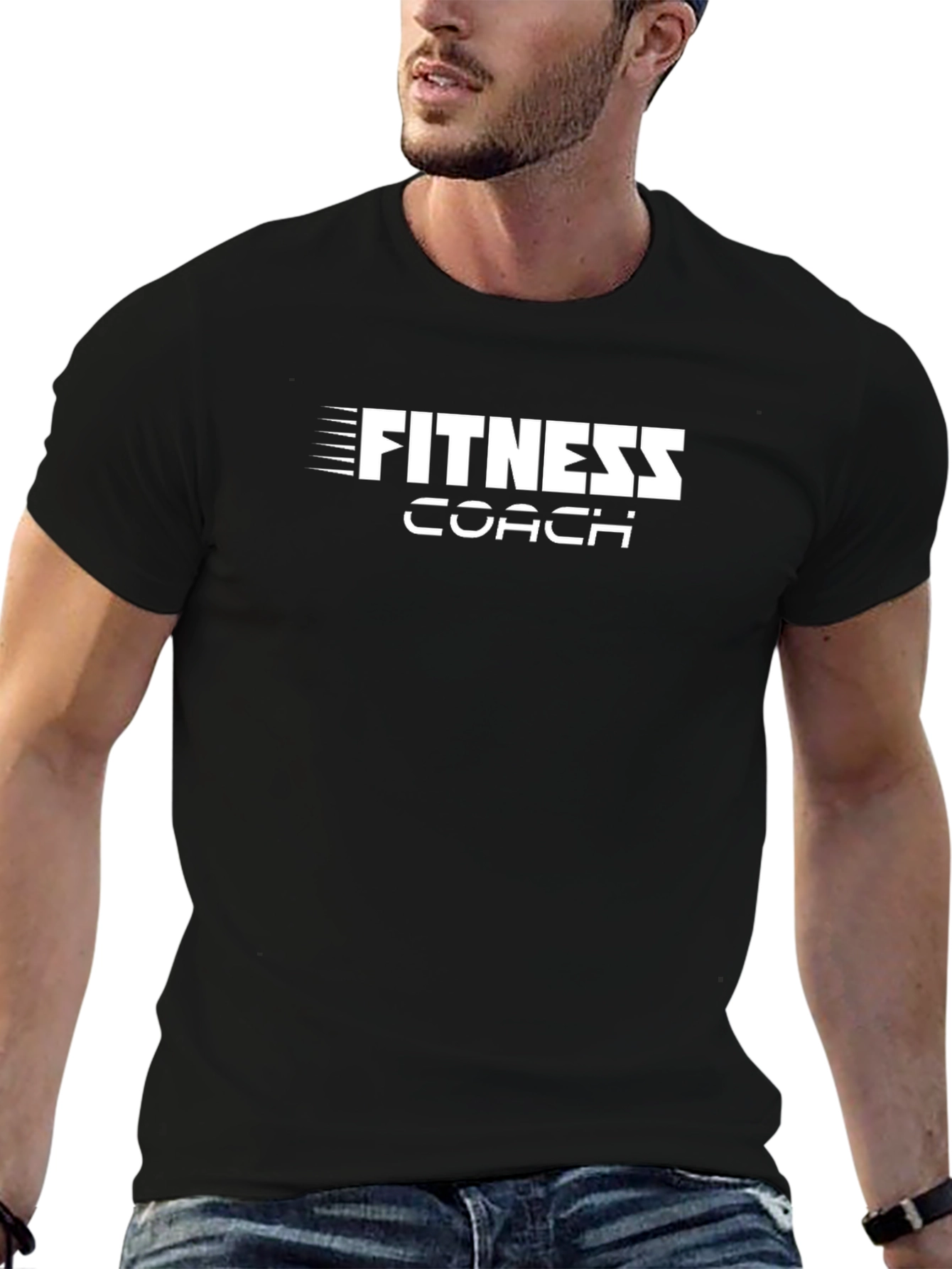 Fitness Coach Graphic Tee - Black Gym T-Shirt
