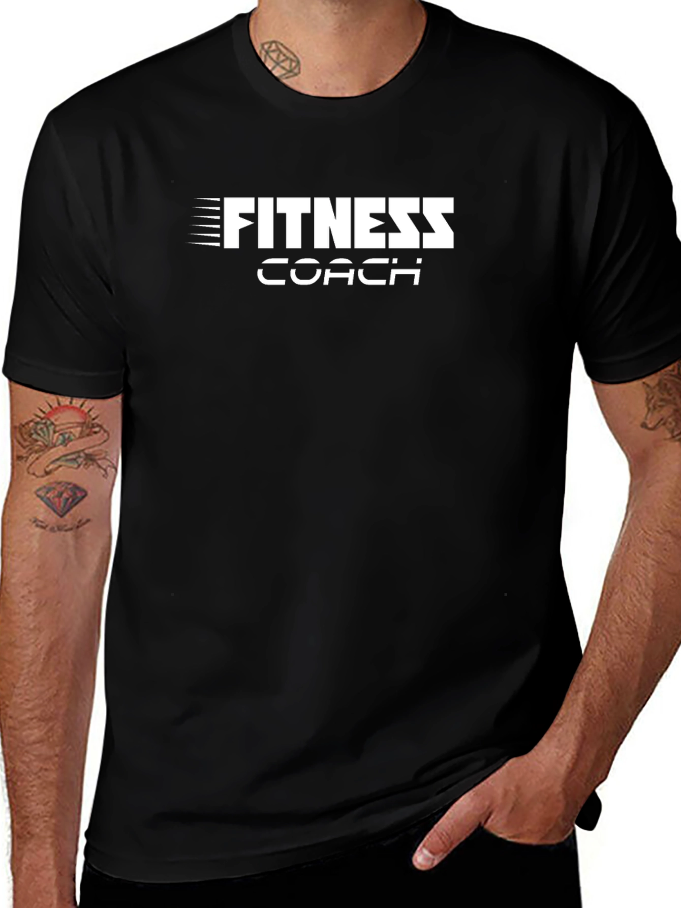 Fitness Coach Graphic Tee - Black Gym T-Shirt