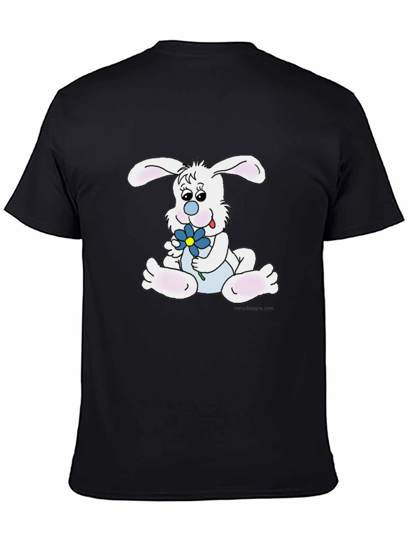 Cute Bunny Graphic Black Tee
