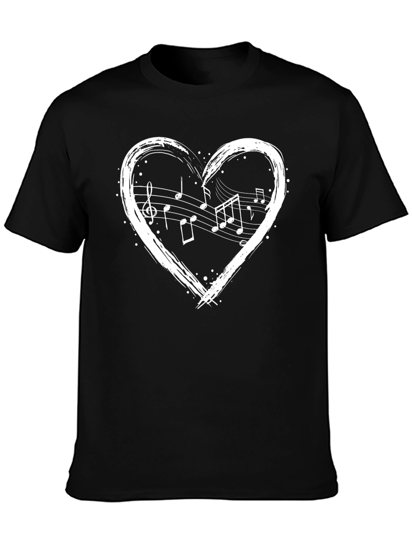 Musical Heart Graphic Tee - Black