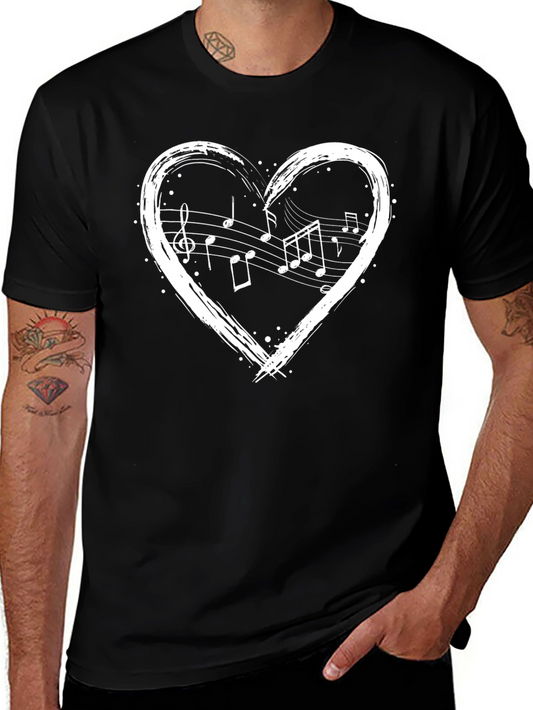Musical Heart Graphic Tee - Black