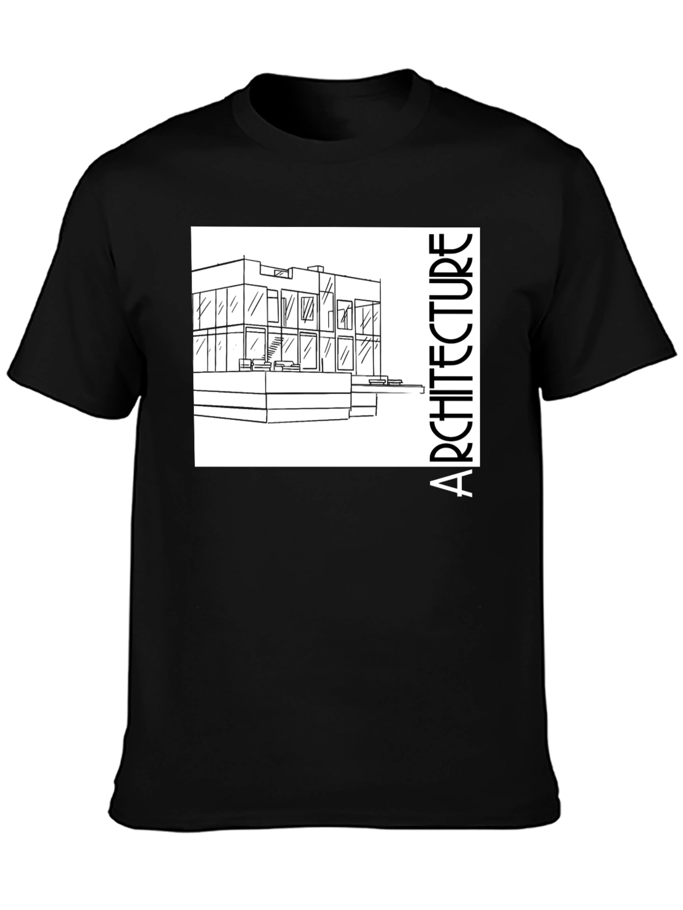 Architecture Tee - Modern Building Sketch Black T-Shirt