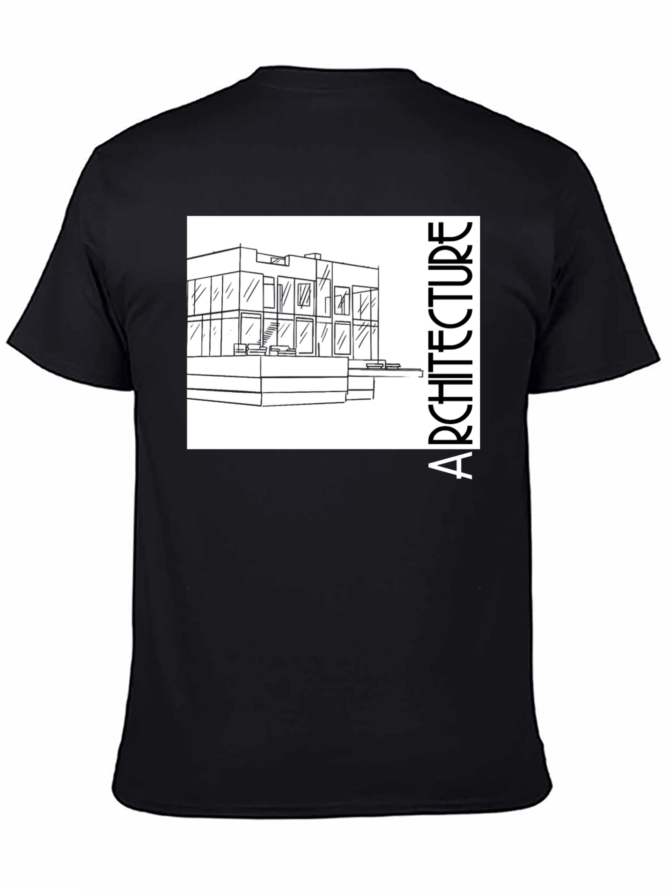 Architecture Tee - Modern Building Sketch Black T-Shirt