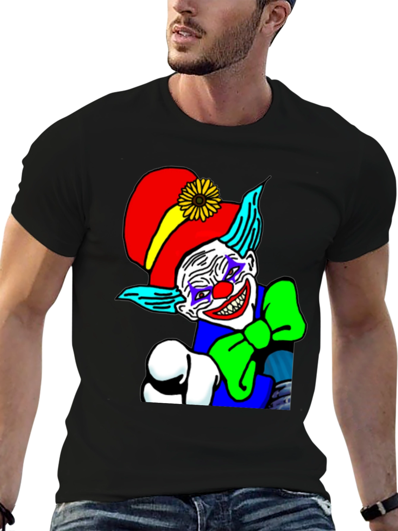 Creepy Clown Graphic Tee - Dark Humor T-Shirt