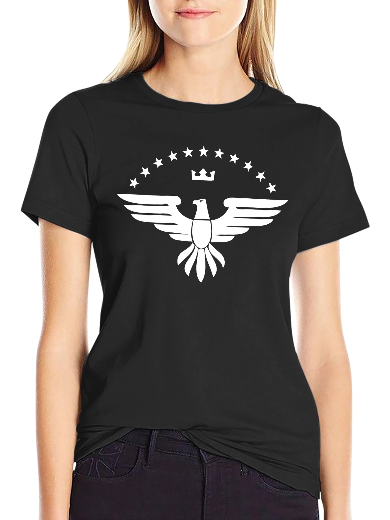 Eagle Crown Star Graphic Tee - Black