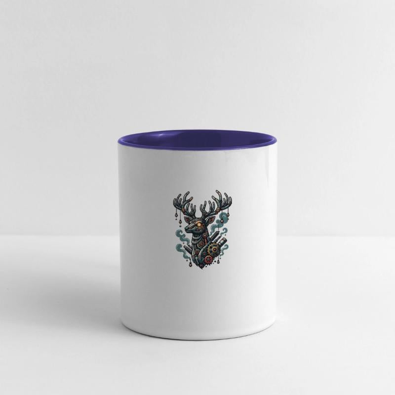 Intricate Steampunk Deer with Gears and Antlers