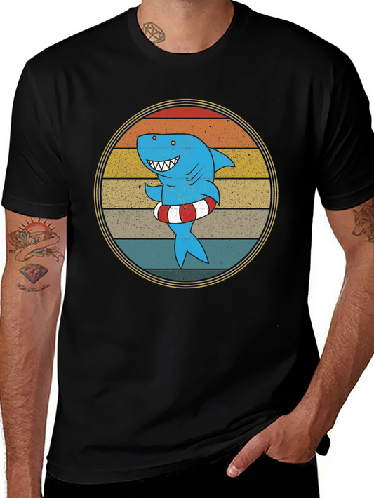 Retro Shark Graphic Tee - Vintage Style T-Shirt