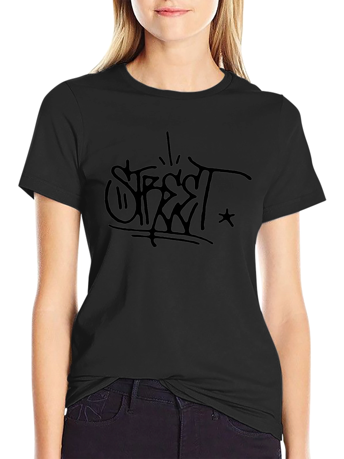 Street Style Black Graphic Tee