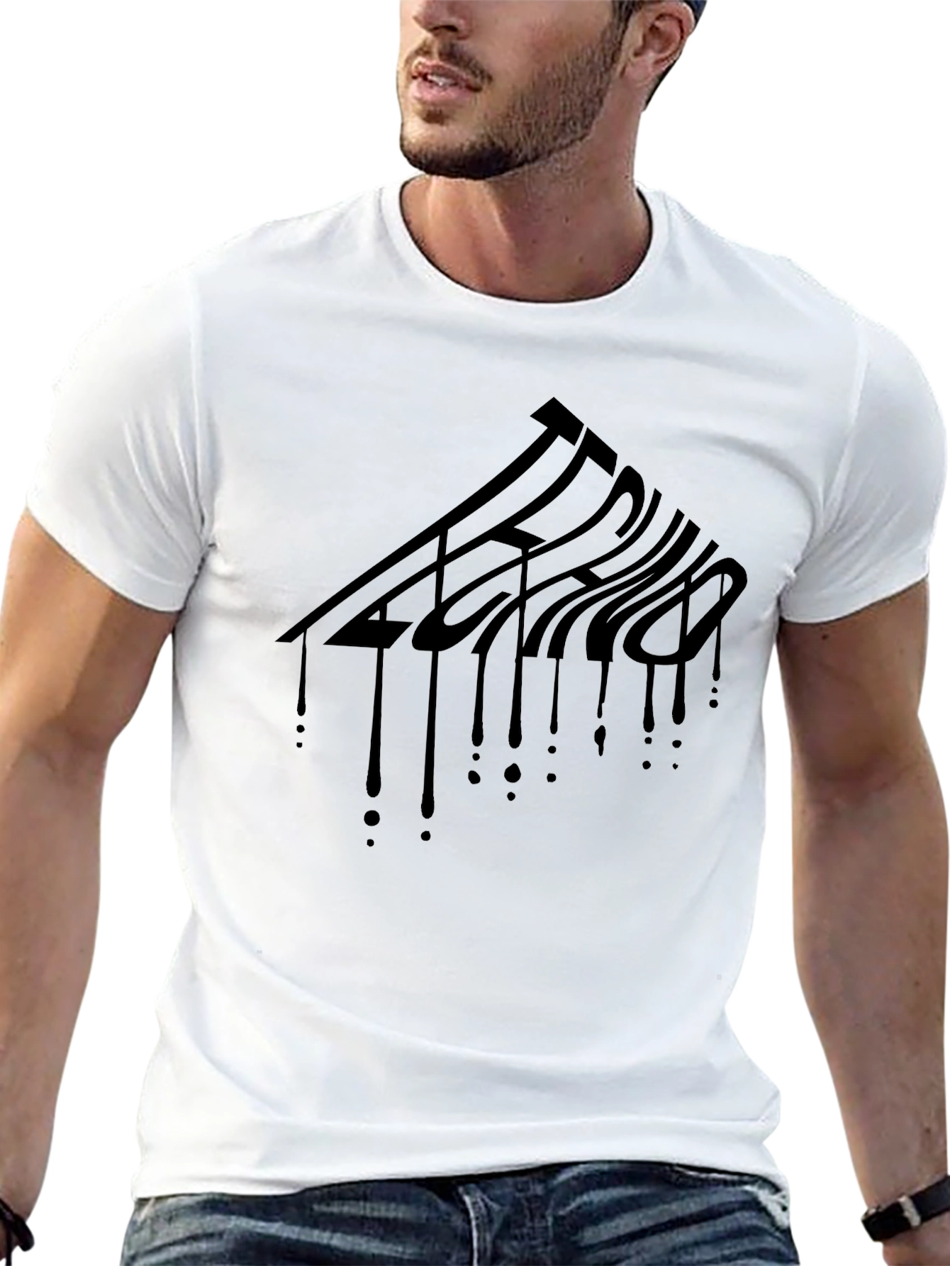 Techno Drip Graphic Tee - Mens Black T-Shirt