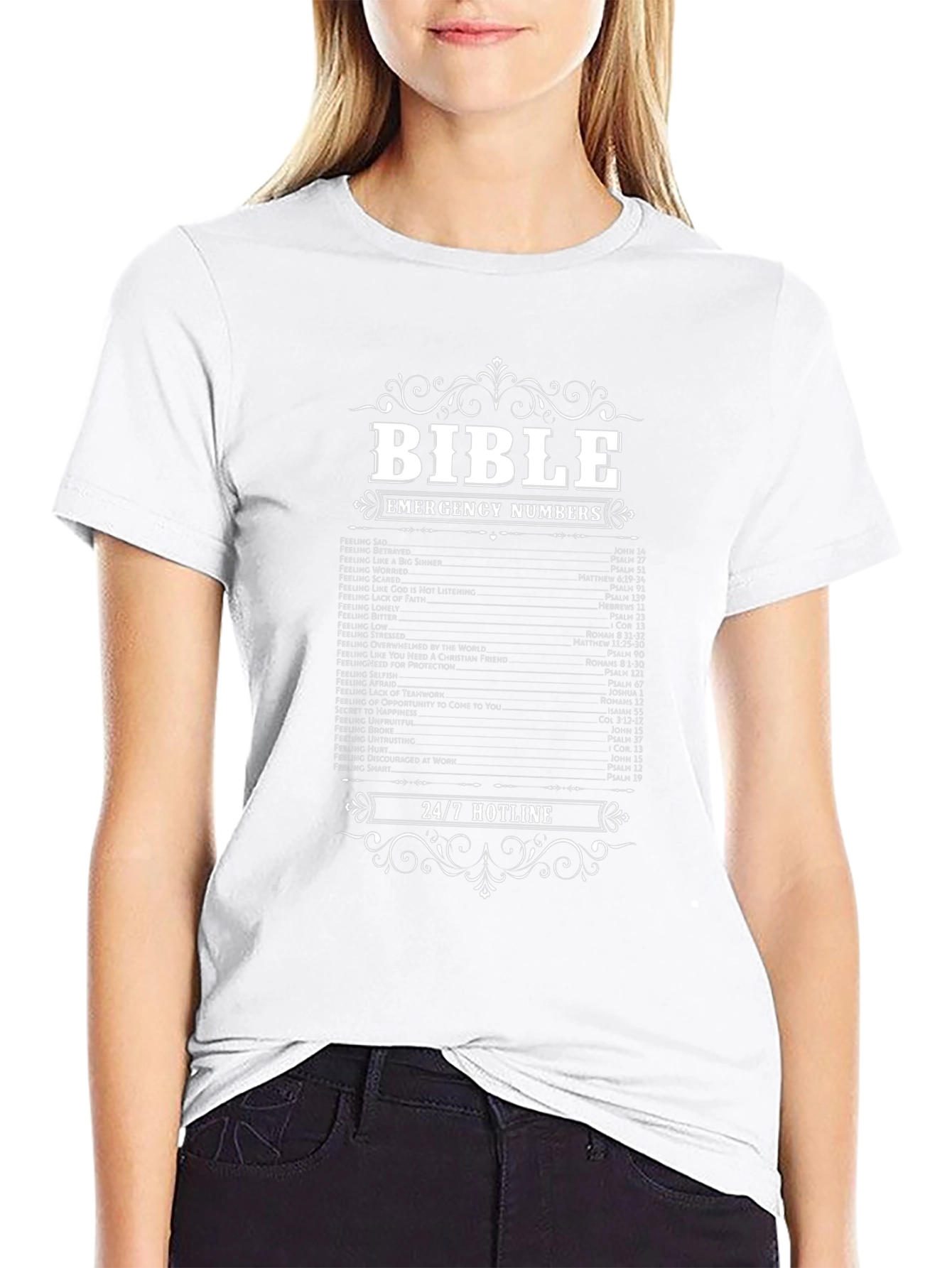 Bible Emergency Numbers T-Shirt Christian Hotline