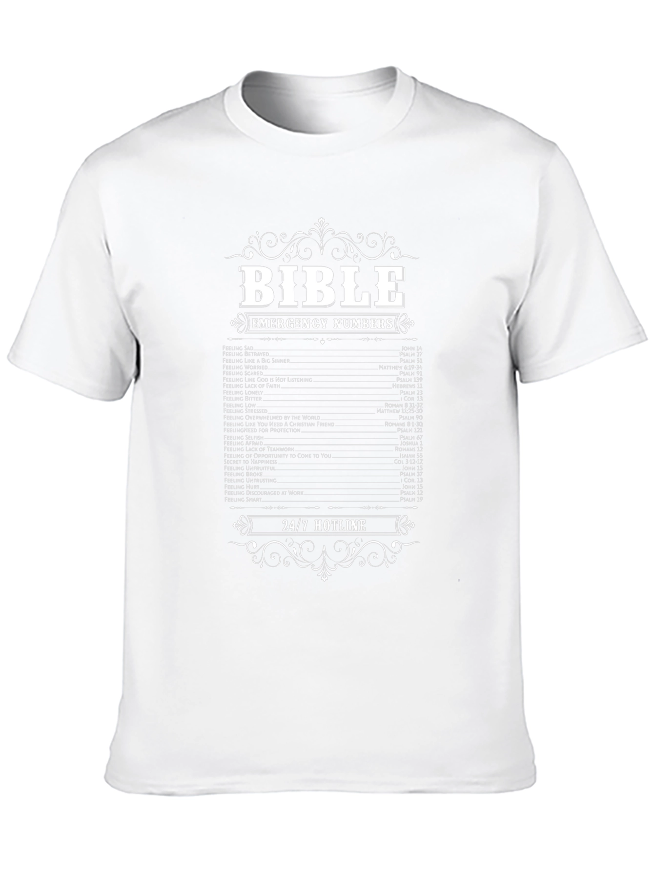 Bible Emergency Numbers T-Shirt Christian Hotline