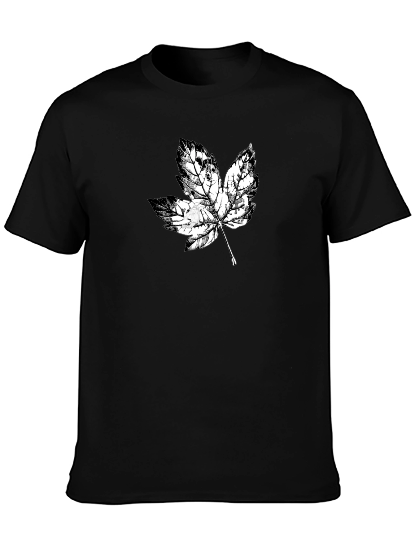 Maple Leaf Graphic Black T-Shirt