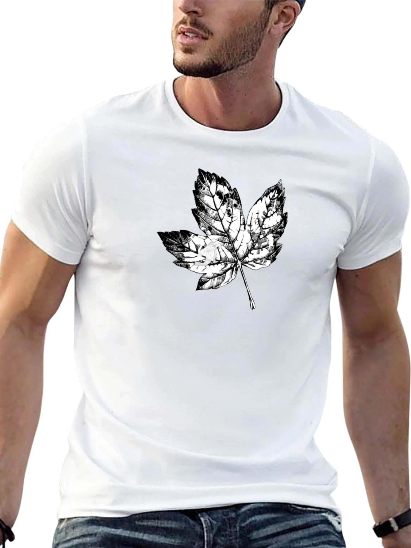 Maple Leaf Graphic Black T-Shirt
