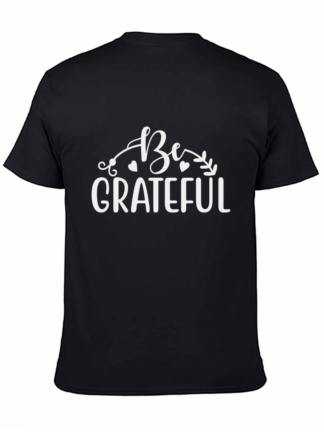 Be Grateful Graphic Tee - Stylish Mens Black T-Shirt