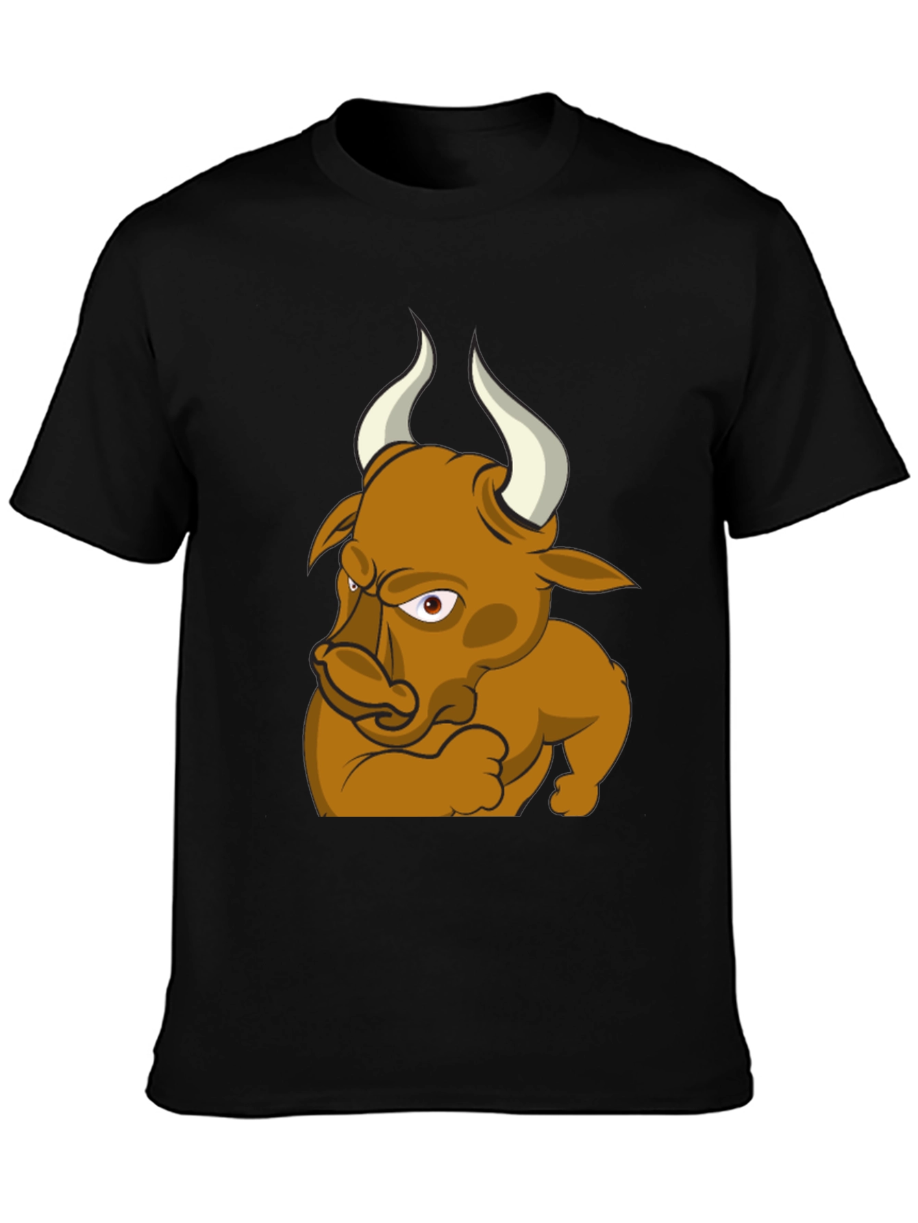 Angry Bull Cartoon Graphic T-Shirt