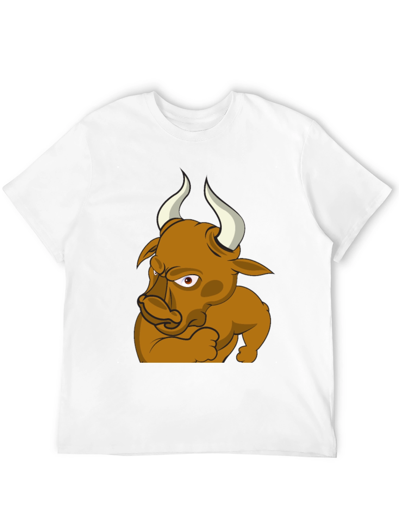 Angry Bull Cartoon Graphic T-Shirt