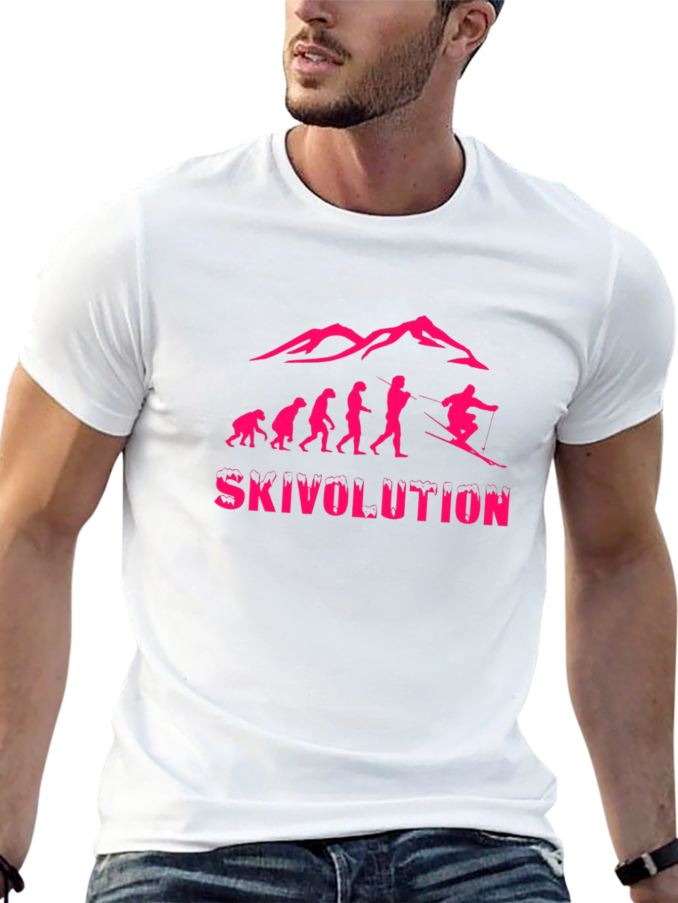 Ski Evolution Graphic Tee - Black Cotton T-Shirt