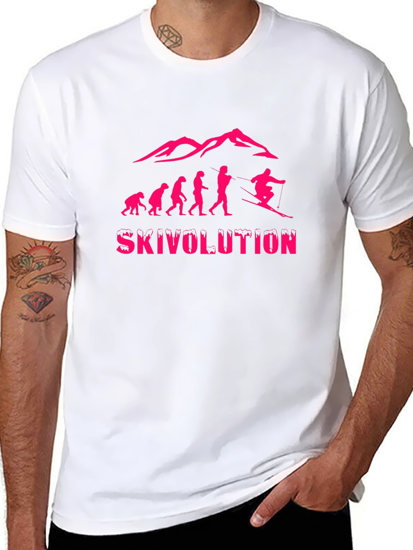 Ski Evolution Graphic Tee - Black Cotton T-Shirt