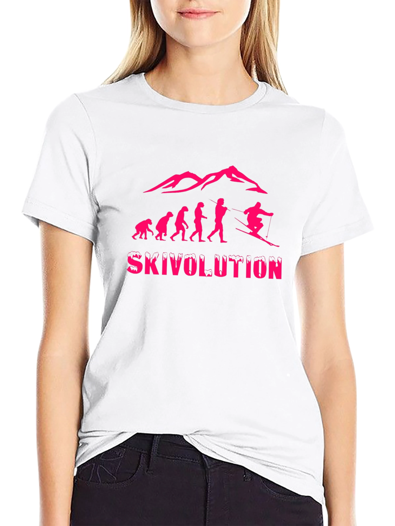 Ski Evolution Graphic Tee - Black Cotton T-Shirt