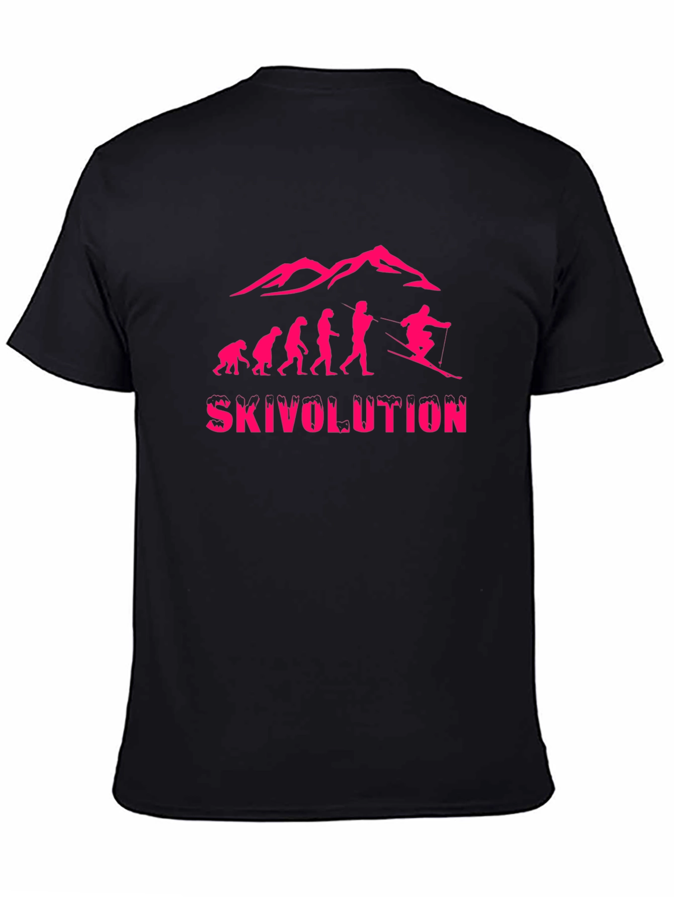 Ski Evolution Graphic Tee - Black Cotton T-Shirt