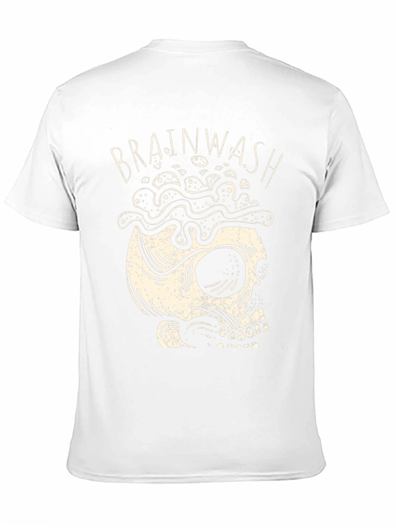 Brainwash Skull Graphic Tee - Black Cotton T-Shirt