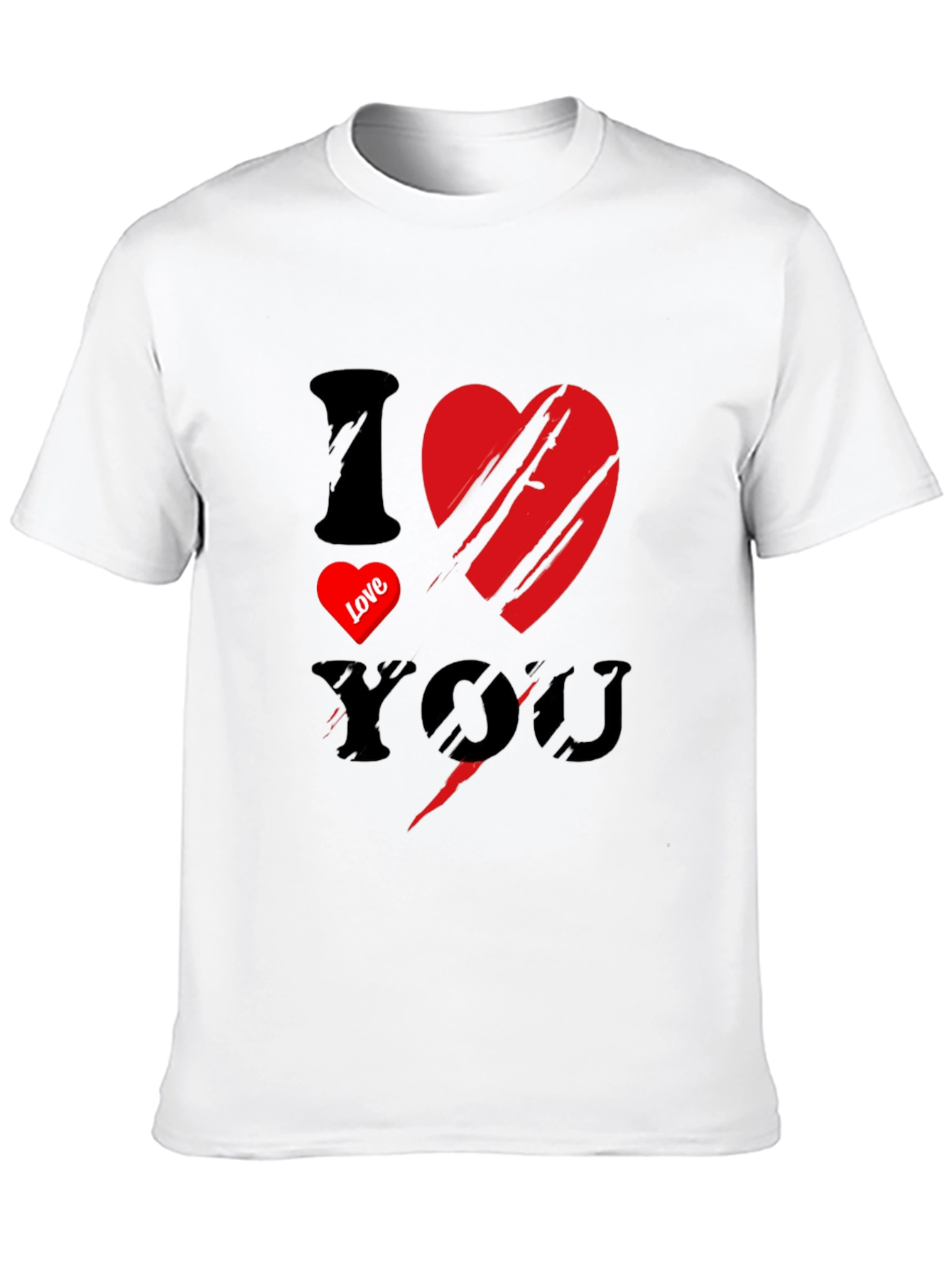 I Love You Graphic Print Mens Black T-Shirt