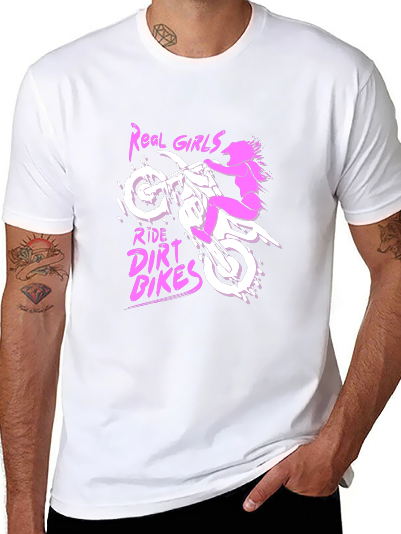 Real Girls Ride Dirt Bikes T-Shirt - Black
