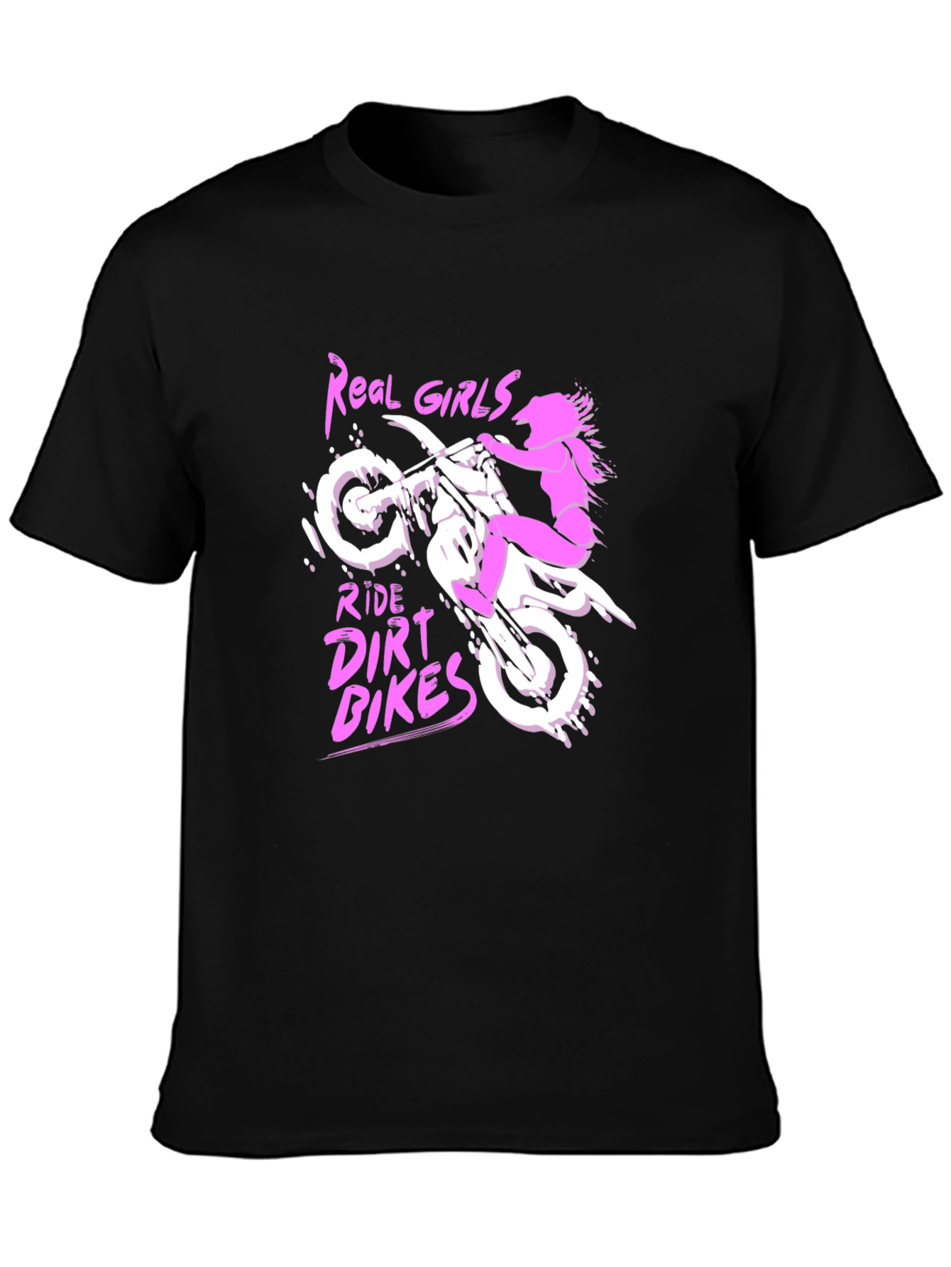 Real Girls Ride Dirt Bikes T-Shirt - Black