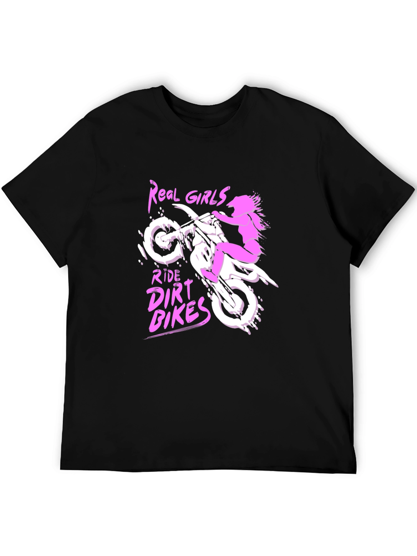 Real Girls Ride Dirt Bikes T-Shirt - Black