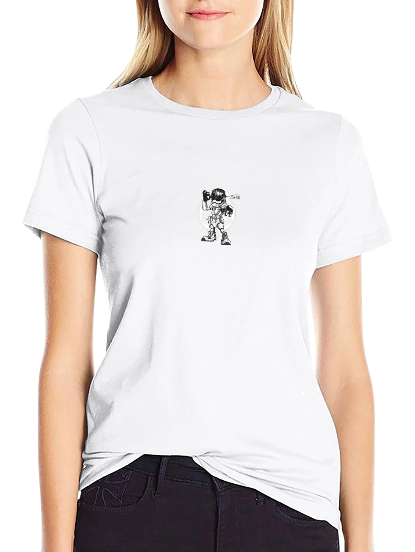 Graphic Black T-Shirt - Astronaut Design