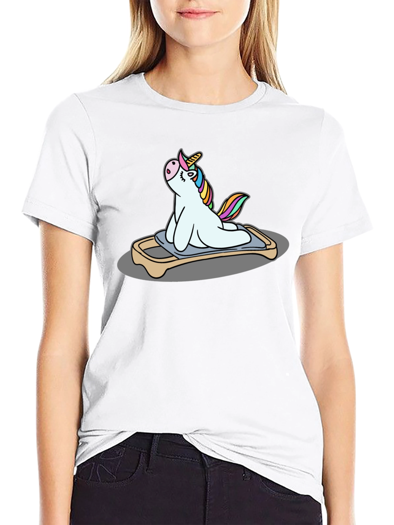 Unicorn Yoga Pose Black T-Shirt